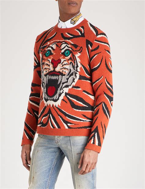 gucci tiger knit|real gucci sweaters.